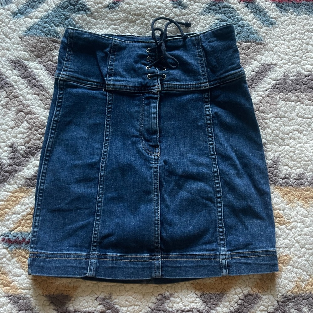 Free People Lace-Up Mini Skirt